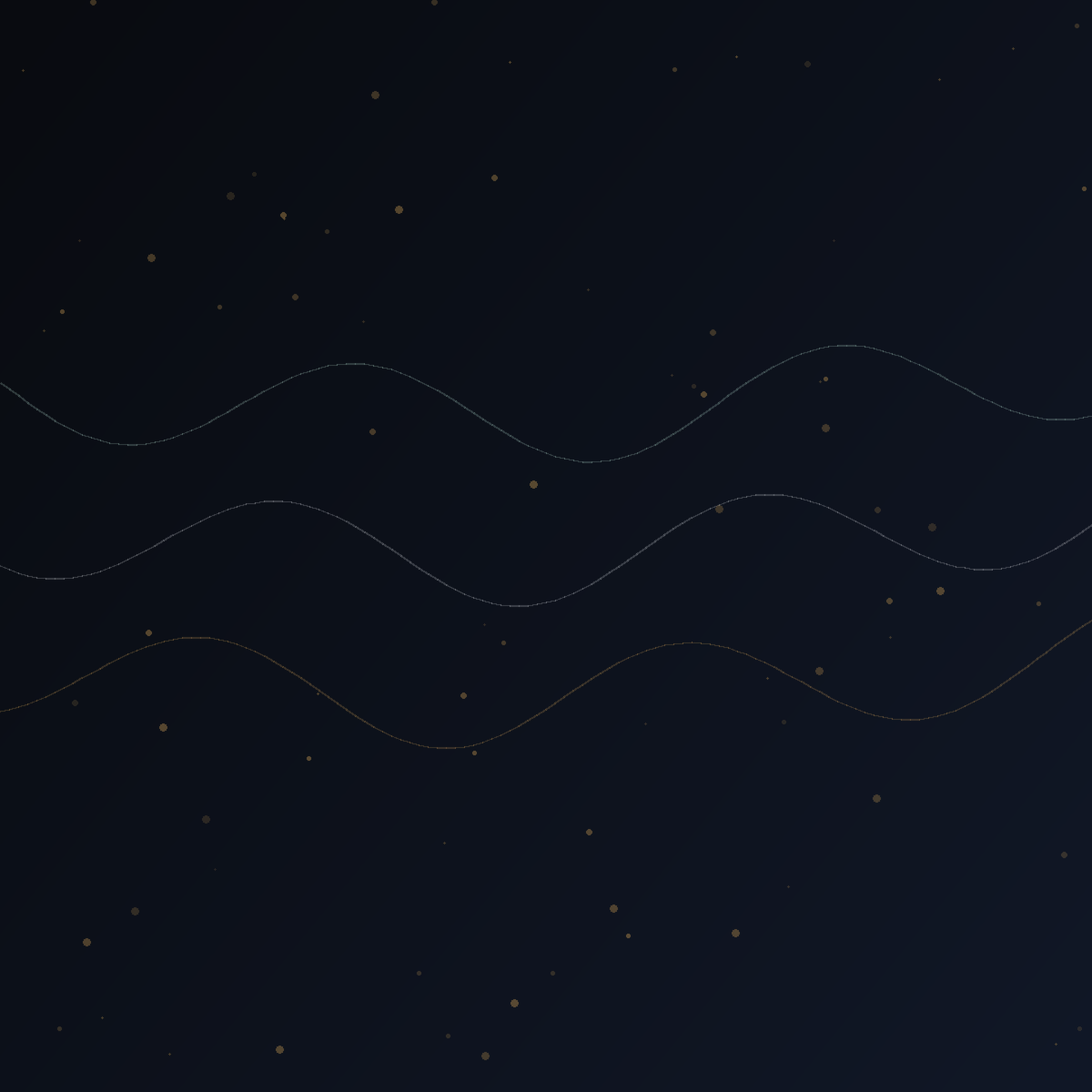 Midnight Current yönünü temsil eden soyut gece dalgaları.